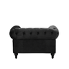 Sillón De Terciopelo Negro Chesterfield