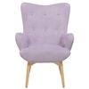 Sillón Orejero Tapizado En Tela De Terciopelo Violeta Claro Abotonado Con Reposapiés Estilo Retro Vejle - Violeta