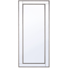 Espejo De Pared 50 X 130 Cm Vertical Minimalista Art Deco Plata Antigua/dorado Para Dormitorio O Salón Fenioux - Plateado