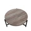 Mesa De Centro Con Tablero De Madera Gris Pardo Patas De Metal Negro 70 Cm Redonda Moderna Para Salón Industrial Bonita - Madera Clara