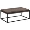 Mesa De Centro Con Tapa De Madera Clara Estructura De Metal Negro 115 X 64 Cm Sala De Estar Industrial Rectangular Altos - Madera Clara