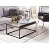 Mesa De Centro Con Tapa De Madera Clara Estructura De Metal Negro 115 X 64 Cm Sala De Estar Industrial Rectangular Altos - Madera Clara