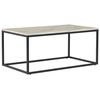 Mesa De Centro Efecto Mármol Beige Negro 100 X 60 Cm Base De Metal Dorris - Beige