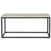 Mesa De Centro Efecto Mármol Beige Negro 100 X 60 Cm Base De Metal Dorris - Beige