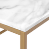 Mesa De Centro Efecto Mármol Beige Dorado 100 X 60 Cm Base De Metal Dorris - Beige