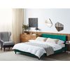 Funda Reemplazable En Terciopelo Verde Oscuro Para Cama 160 X 200 Cm Desmontable Lavable Fitou - Verde