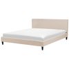 Funda Reemplazable En Tela Beige Para Cama 180 X 200 Cm Desmontable Lavable Fitou - Beige