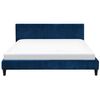 Funda Reemplazable En Terciopelo Azul Oscuro Para Cama 180 X 200 Cm Desmontable Lavable Fitou - Azul