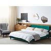 Funda Reemplazable En Terciopelo Verde Oscuro Para Cama 180 X 200 Cm Desmontable Lavable Fitou - Verde