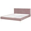 Funda Reemplazable En Terciopelo Rosa Para Cama 180 X 200 Cm Desmontable Lavable Fitou - Rosa