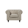 Sillón Tapizado Beige Chesterfield