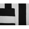 Alfombra De Tela Blanca Y Negra 160 X 230 Cm Diseño De Rayas Para Interiores Y Exteriores Estilo Moderno Tavas - Negro