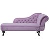 Chaise Longue Tapizado En Terciopelo Violeta Claro Con Botones Versión Derecha Nimes - Violeta