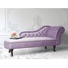 Chaise Longue Tapizado En Terciopelo Violeta Claro Con Botones Versión Derecha Nimes - Violeta