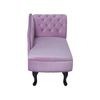 Chaise Longue Tapizado En Terciopelo Violeta Claro Con Botones Versión Derecha Nimes - Violeta