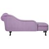 Chaise Longue Tapizado En Terciopelo Violeta Claro Con Botones Versión Derecha Nimes - Violeta