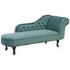 Chaise Longue Tapizado En Terciopelo Verde Menta Con Botones Versión Derecha Nimes - Verde