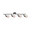 Aplique De Pared 4 Luces De Metal Negro Ajustable Industrial Volga L - Cobrizo