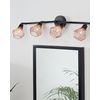 Aplique De Pared 4 Luces De Metal Negro Ajustable Industrial Volga L - Cobrizo