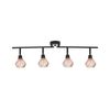 Aplique De Pared 4 Luces De Metal Negro Ajustable Industrial Volga L - Cobrizo