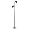 Lámpara De Pie De Metal Negro 149 Cm 2 Luces Lámpara De Salón Con Pantalla Doble Flint - Negro