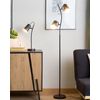 Lámpara De Pie De Metal Negro 149 Cm 2 Luces Lámpara De Salón Con Pantalla Doble Flint - Negro