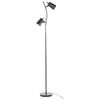 Lámpara De Pie De Metal Negro 149 Cm 2 Luces Lámpara De Salón Con Pantalla Doble Flint - Negro