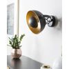 Lámpara De Pared De Metal Negro Dorado Bicolor Ajustable Industrial Thames Ii - Negro