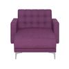 Chaise Longue De Poliéster Violeta Plateado Acolchado Reclinable Sala De Estar Aberdeen - Violeta