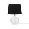 Lámpara De Mesa Transparente De Vidrio Negro 45 Cm Pantalla Redonda Estilo Contemporáneo Osum - Negro