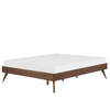 Cama Con Somier De Madera De Caucho Oscura 160 X 200 Cm Listones Moderno Berric - Madera Oscura