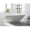 Bañera Independiente De Acrílico Sanitario Blanco Brillante Individual 173 X 82 Cm Diseño Moderno Ovalado Guiana - Blanco