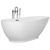 Bañera Independiente De Acrílico Sanitario Blanco Brillante Individual 173 X 82 Cm Diseño Moderno Ovalado Guiana - Blanco