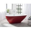 Bañera Independiente De Acrílico Sanitario Rojo Y Blanco Brillante Individual 173 X 82 Cm Diseño Moderno Ovalado Guiana - Rojo