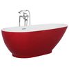 Bañera Independiente De Acrílico Sanitario Rojo Y Blanco Brillante Individual 173 X 82 Cm Diseño Moderno Ovalado Guiana - Rojo