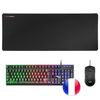 Mars Gaming Mcpxwes, Combo Teclado Frgb, Ratón Y Alfombrilla, Blanco, Idioma Español