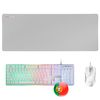 Mars Gaming Mcpxwpt, Combo Teclado Frgb, Ratón Y Alfombrilla, Blanco, Idioma Portugués