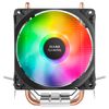 Mars Gaming Mcpuargb, Disipador Cpu Rgb, Tdp 130w, 2 Heatpipes Hct, Silencioso Pwm, Negro