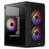 Aerocool Cs107 V2, Caja Pc Microatx, Ventana Lateral, 3x Ventiladores 120mm Frgb