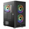 Aerocool Graphitev3, Caja Pc Atx, Cristal Templado, 3x Ventiladores Argb 14cm, Negro