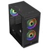 Aerocool Graphitev3, Caja Pc Atx, Cristal Templado, 3x Ventiladores Argb 14cm, Negro