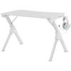 Mars Gaming Mgdw, Mesa Gaming Ergonómica, Soporte Cascos Y Bebida, 110x60cm, Blanco