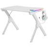 Mars Gaming Mgdw, Mesa Gaming Ergonómica, Soporte Cascos Y Bebida, 110x60cm, Blanco