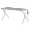 Mars Gaming Mgdxlw, Mesa Gaming Ergonómica, Soporte Cascos + Botella, 160x60cm, Blanco