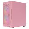 Aerocool Trinityminipkv3, Caja Pc Micro Atx Rosa, Cristal Templado, 3 Ventiladores Argb