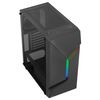 Aerocool Scapebkv1, Caja Pc Atx, Frontal Rgb Led, Cristal Templado, Ventilador 12cm, Negro