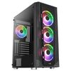 Aerocool Prism, Caja Pc Atx Negra, 4 Ventiladores Argb, Frontal + Lateral Cristal Templado