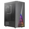 Aerocool Deltabkv1, Caja Pc Atx, Frontal Rgb, Cristal Tempaldo, Ventilador 12cm, Negro