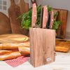 Bloque Cuchillos Cocina Profesional, 6 Pcs.,taco Madera, 5 Cuchillos, Acero Inoxidable Calidad Plata  Maestro Mr-1416