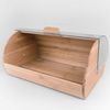 Maestro Mr-1674s Panera De Mesa Para Guardar Pan, Tapa Deslizante, Contenedor Para Almacenamiento Pan Y Bollería, Diseño Elegante, Acero Inoxidable, Madera, Bread Box